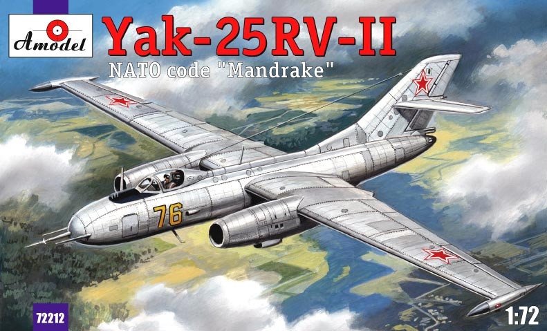Пластикова модель 1/72 A-model 72212 радянський винищувач перехоплювач Як-25РВ-II