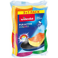 Губки кухонные Vileda Pur Active Color для тефлона 4 шт. (4023103189829)
