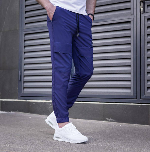 Мужские спортивные штаны синие из плащевки однотонные весенние летниеосенние: продажа, цена в Черкасской области. Спортивные штаны от \
