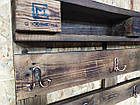 Вішалка настінна з гачками Loft Classic в стилі Лофт, Вішалка з дерева, Вішалка в стилі лофт, фото 2