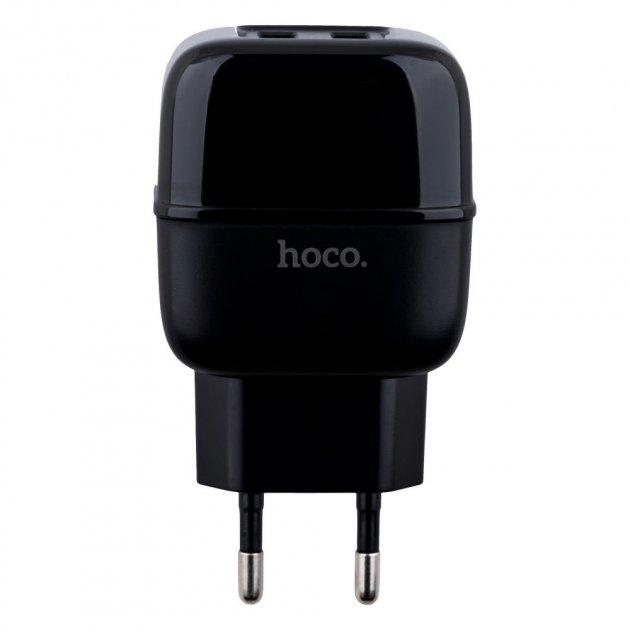 Мережевий Зарядний Пристрій Hoco C77A Highway Lightning 2USB 2,4A (Чорний)