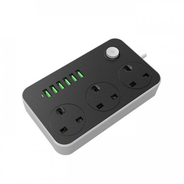 Мережевий Подовжувач LDNIO SC3604 6USB 3.4A (Чорний)