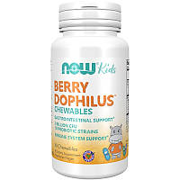 NOW Foods Berry Dophilus пробиотики детские 2 миллиарда 60 жевательных таблеток
