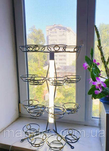 Подставка для цветов "Лиза-4" на 16 чаш с лампой - фото 1 - id-p1640139837