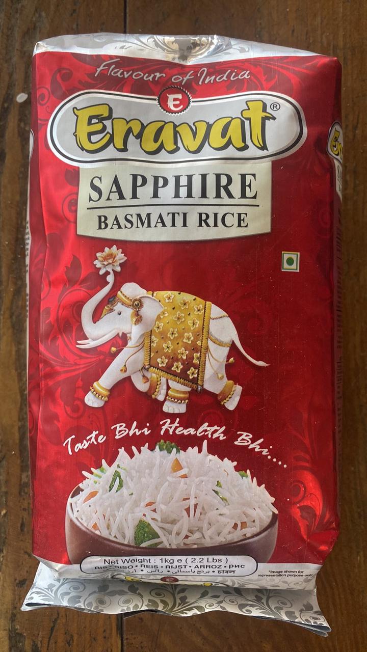 Рис Басматі, Eravat Sapphire Premium, пропарений, 1 кг