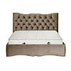 Королівське ліжко м'яке двомісне MeBelle ZARURA 180 х 200 з ламеллю, світло-коричневий бежевий велюр, фото 2