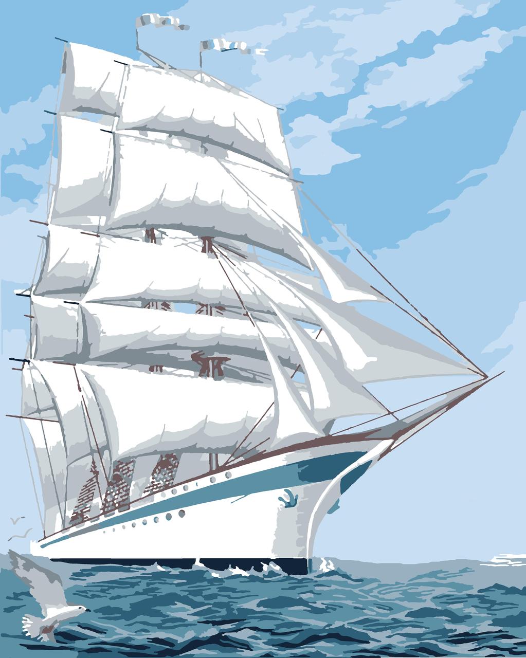 Картина за номерами (малювання по цифрам, живопис) 0075П1 (Корабель) 40х50