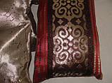 Комплект декоративних подушок Firanka Damask 30х30см 1шт 37х27см 2 шт 35х25 2шт бежеві та бордові (п_0259), фото 3