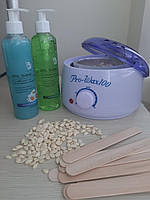 Набір для депіляції віском Italwax (віскоплав, віск, шпателі, засоби для депіляції Elit Lab)