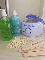 Набір для депіляції віском Italwax (віскоплав, віск, шпателі, засоби для депіляції Elit Lab)