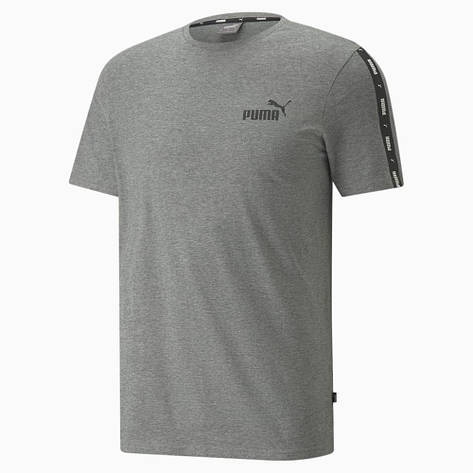 Футболка чоловіча puma Essenttials+ tape mens tee сіра, фото 2