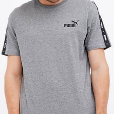 Футболка чоловіча puma Essenttials+ tape mens tee сіра, фото 3