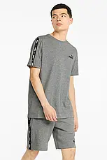 Футболка чоловіча puma Essenttials+ tape mens tee сіра, фото 4