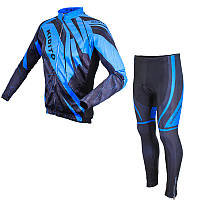 Вело костюм для мужчин KIDITO KM-CT-09202 Blue XL кофта с длинным рукавом и штаны 2шт