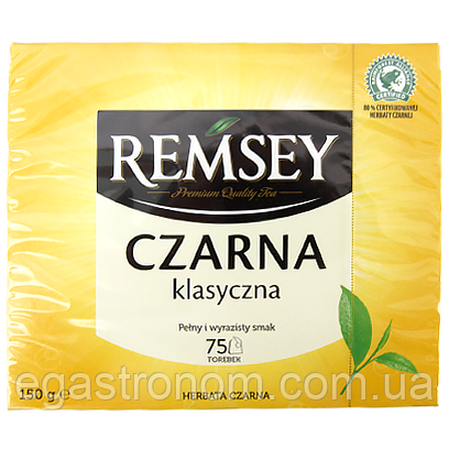 Чай пакетиках чорний класичний Рамсей Ramsey czarna klasyczna 75пак 150g 24шт/ящ (Код: 00-00012271)