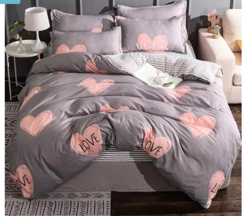 Постільна білизна бязь євро розміру -  Серце полоска