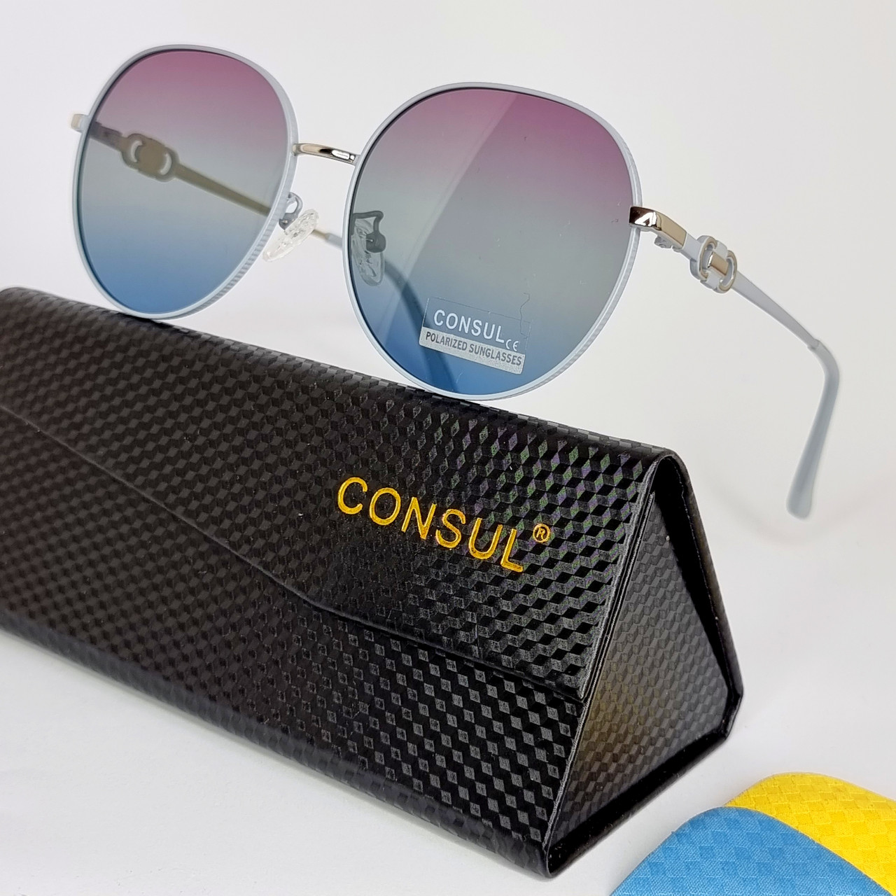 Фірмові сонцезахисні окуляри жіночі Consul Polaroid градієнтні стильні брендові модні поляризаційні окуляри
