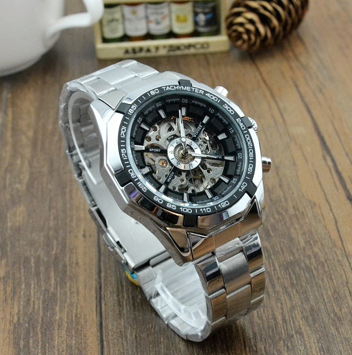 Оригинальные мужские механические часы Winner - фото 2 - id-p1012885253
