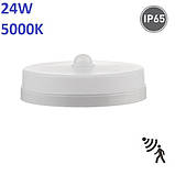 Світлодіодний LED світильник з датчиком руху 24W, 5000K, IP65, накладний, круглий, фото 5