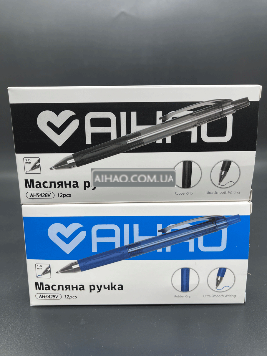 Ручка масляна автоматична упаковка Айхао 12 шт (AH5428V)