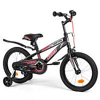Велосипед двухколесный детский 16 дюймов CORSO R-16119 Черно-розовый