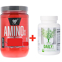 Комплект Аминокислота BSN Amino X 435 г Фруктовый пунш + Витамины Universal Nutrition Daily Formula 100 таб