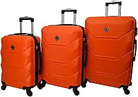 Набор чемоданов дорожных пластиковых на колесах Bonro (Бонро) 2019 оранжевый (3 шт) (10500301)