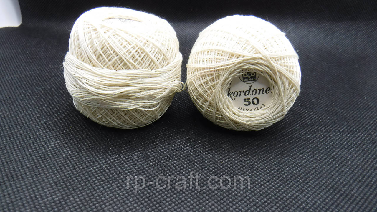 6.Пряжа бавовна, 20 грам, №50, бежевий
