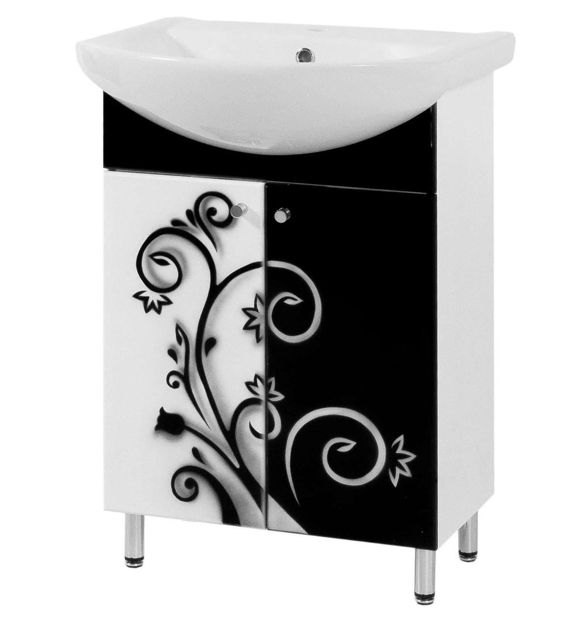 Тумба для Ванной "ЧЕРНО-БЕЛАЯ КОВАНКА" 60 Под Умывальник Прокси 60 ...