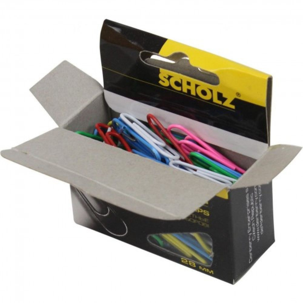 Металева скріпка Scholz кольорова 28 мм 100 шт, фото 1
