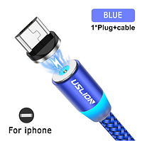Магнітний кабель USB-iOS 1м для зарядки iPhone 12, 11, Xiaomi, Samsung