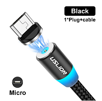 Магнітний Micro USB кабель 2м для зарядки телефону USLION