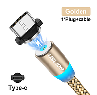 Магнітний USB-кабель Type C 2м для зарядки телефону USLION