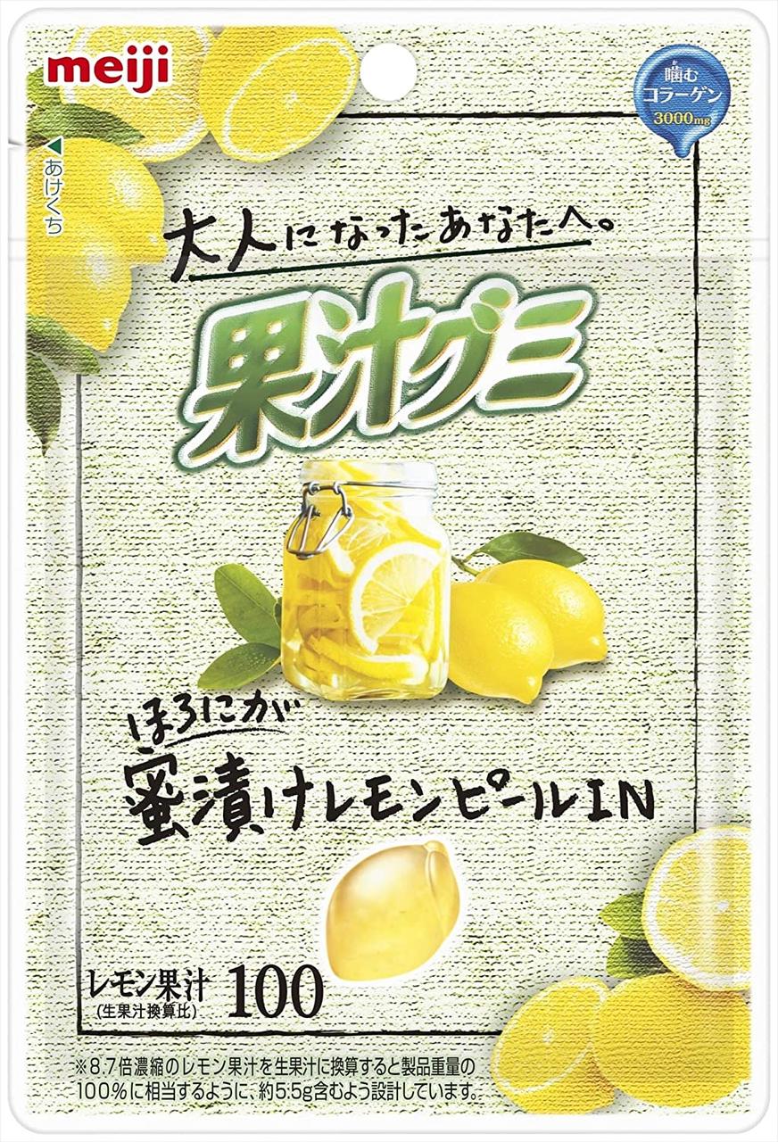 Meiji Цукерки жувальні з натуральним лимонним соком і цедрою лимона, 47 г