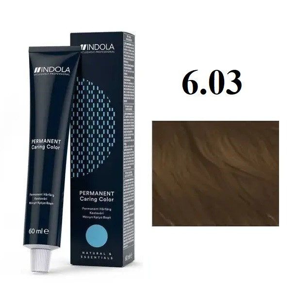 Стійка перманентна крем-фарба indola 6.03 Русявий натуральний золотистий 60 мл