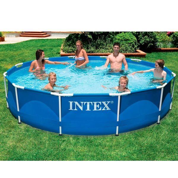 Intex Басейн каркасний 28210 круглий, /6+років/, в кор-ці, 366*76см Intex Басейн каркас 28210 круглий, /6