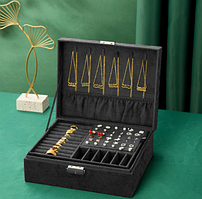 Оксамитова скринька органайзер для ювелірних виробів  "Princess" (Black 23x17x9)