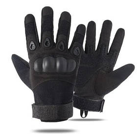 Тактичні рукавички з закритими пальцями (військові, захисні, мисливські) FQ16S007 Чорний, М