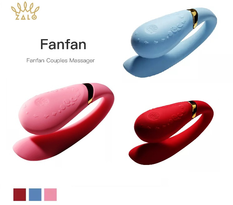 Вібратор для пар з управлінням Smart ZALO Fanfan Bright Red Червоний
