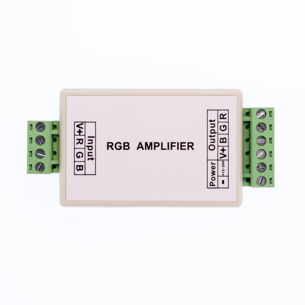 RGB підсилювач 3x4A, 12V, для світлодіодної RGB стрічки, 3 канали по 4А, платиковий корпус