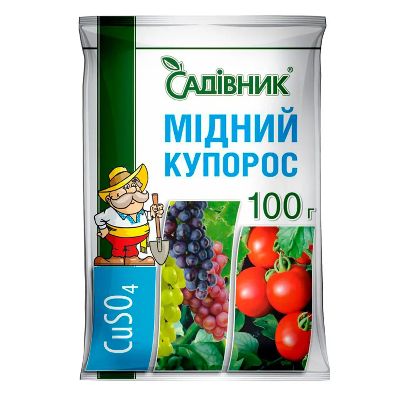 Фунгіцид Мідний купорос 100 г для обробки дерев, кущів, овочів "Садівник"