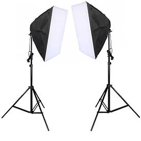 Набір постійного студійного світла 2 софтбокса Prolighting 50x70 з патрон Е27 плафони стійки