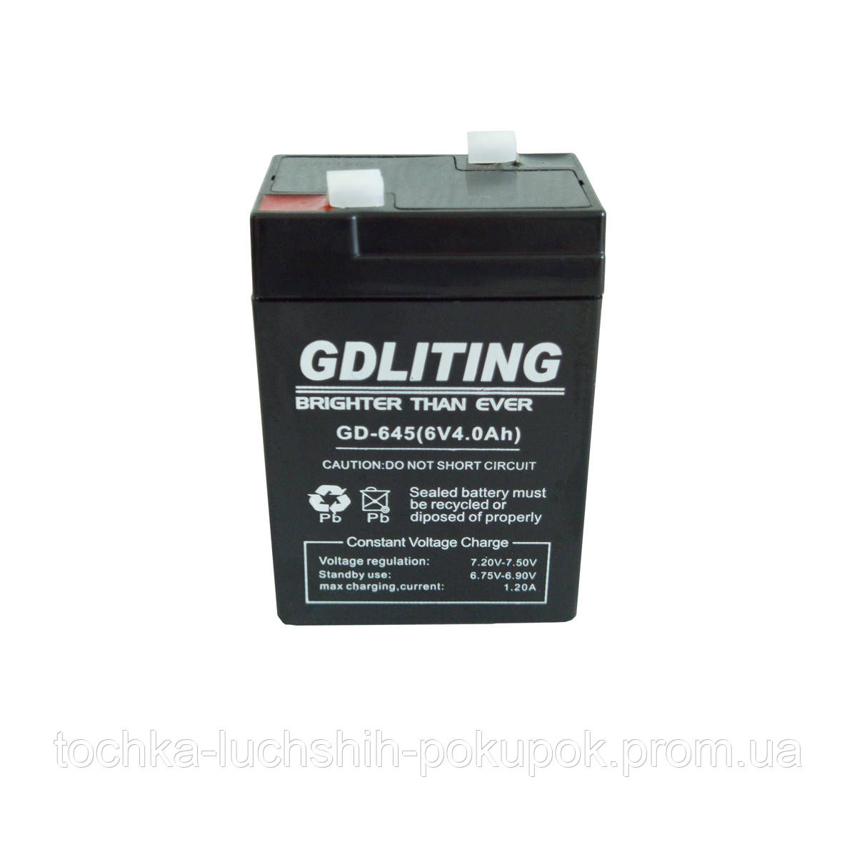 Свинцово-кислотный аккумулятор для бесперебойника GDLiting 6V 4.0Ah GD-645 акб для ИБП, батарея UPS (TL) - фото 2 - id-p1640409238