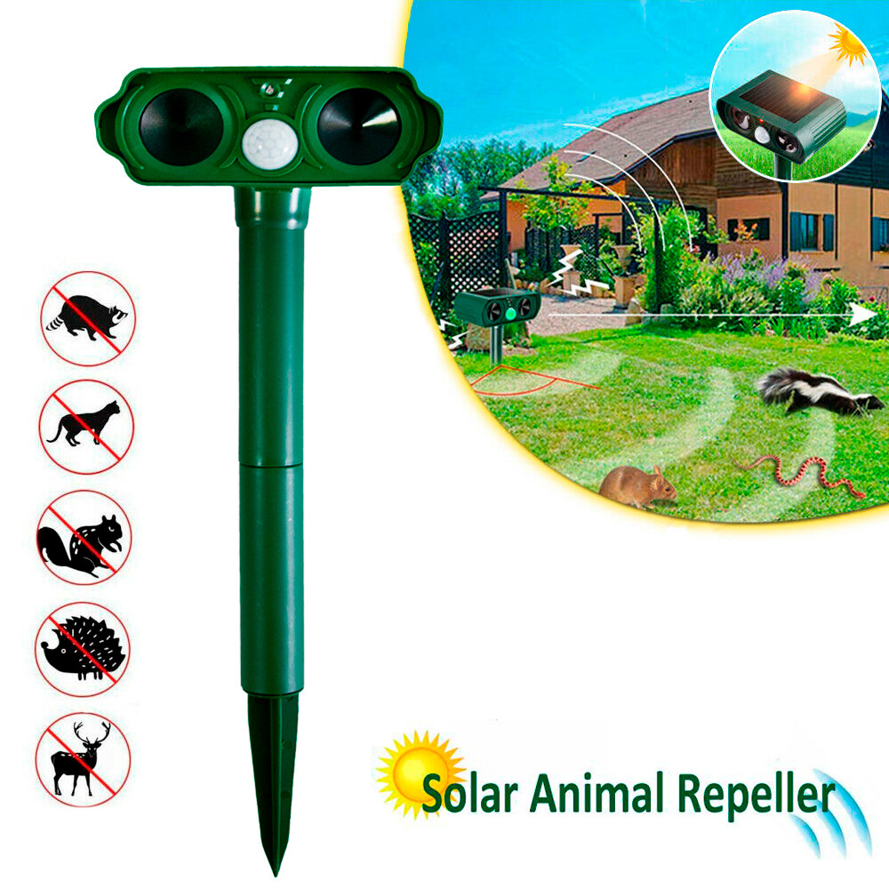 Ультразвуковой отпугиватель грызунов "Solar Animal Repeller PX-1009" Зеленый, отпугиватель собак/животных (TO) - фото 1 - id-p1640414471