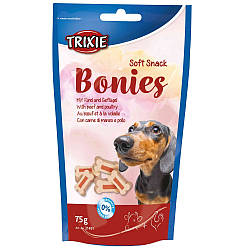Ласощі кісточки Trixie Bonies для собак, яловичина з індичкою, 75 г