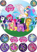 Друк їстівного фото Ø 21 Вафельний папір Маленькі Поні No7