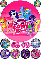 Друк їстівного фото Ø 21 Вафельний папір Маленькі Поні No9