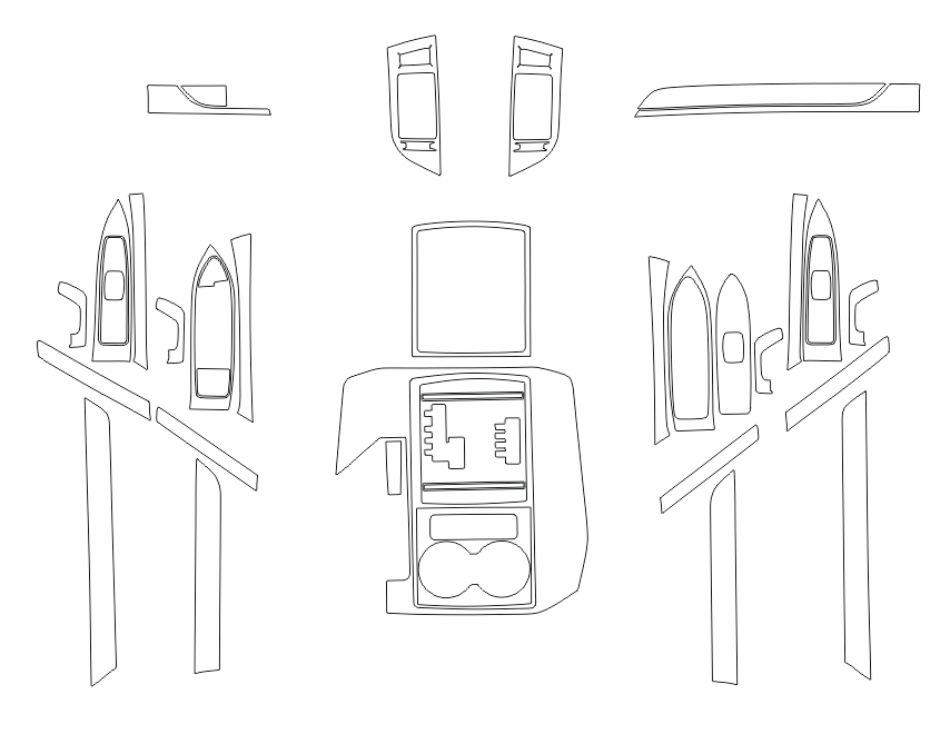 Комплект викрійок для салону MITSUBISHI PAJERO 2018, фото 1