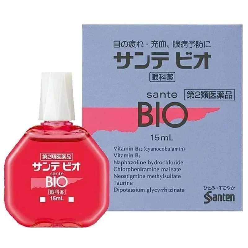 Santen Sante Bio Японские капли для глаз от раздражения для чувствительных глаз, 15 мл