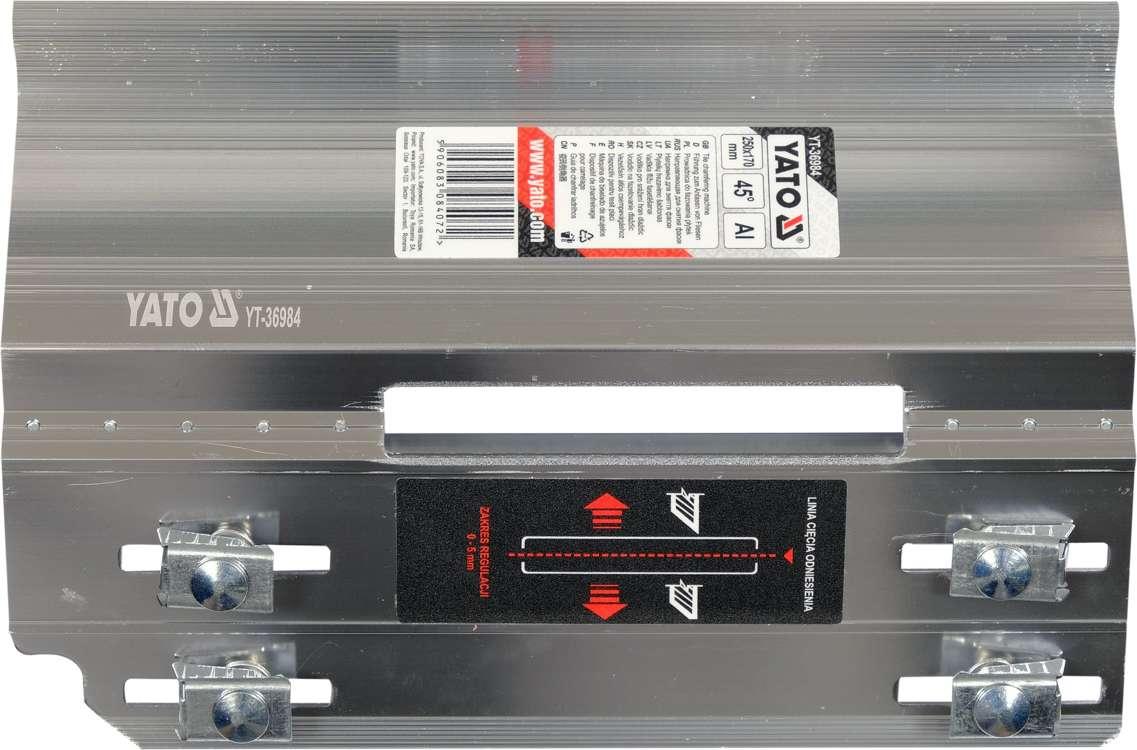 Шаблон для зняття фаски у керамічній плитці під кут 45° (250х170 мм) Yato YT-36984 (Польща), фото 1